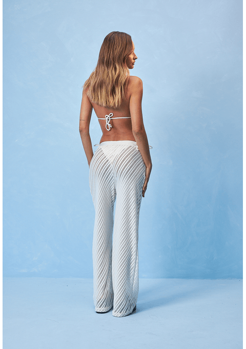 Calça Saída de Praia Lisa com Transparência