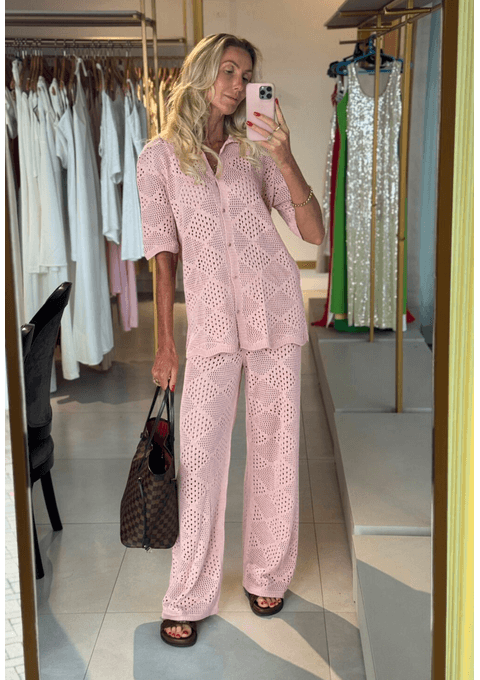 Conjunto Calça e Camisa de Tricot
