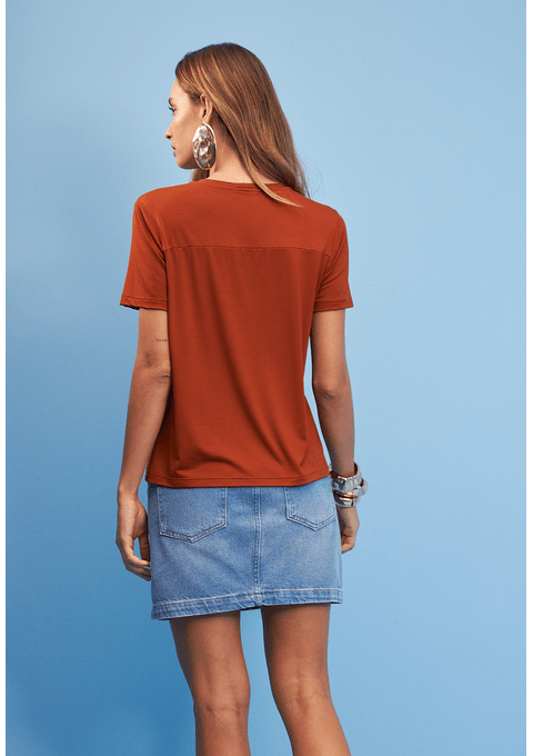 T-Shirt Com Aplique Floral