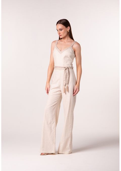 Macacão Liso Bicolor com Cinto