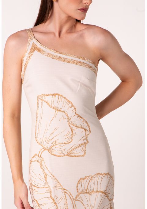 Vestido Midi Assimétrico Um Ombro Só