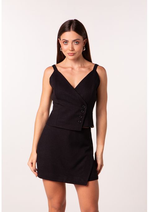 Blusa Transpassada com Botões