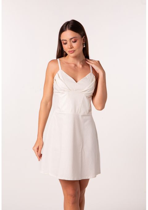 Vestido Curto com Recorte no Busto