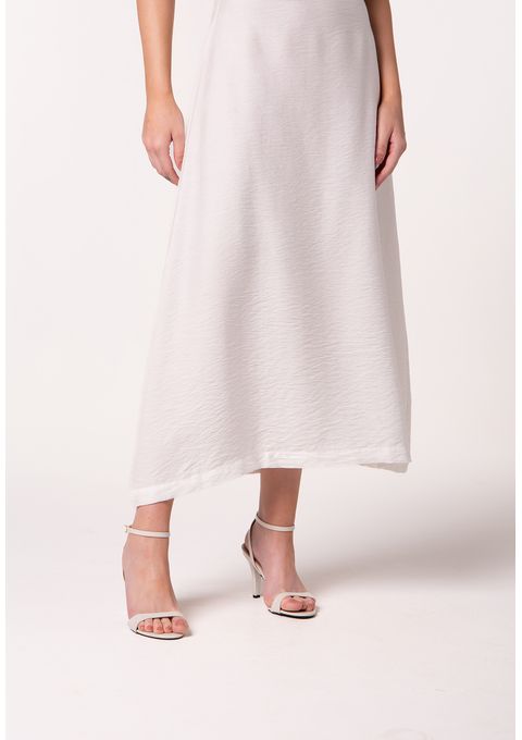 Saia Midi Preta com Caimento Leve