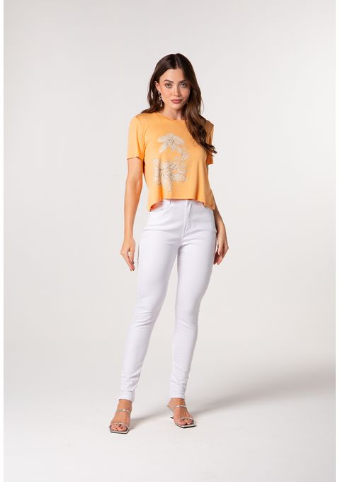 Calça Megan Skinny Branca Bana Bana