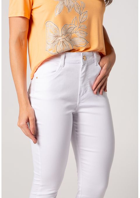Calça Megan Skinny Branca Bana Bana