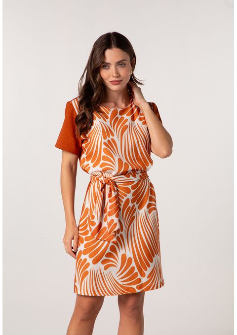 T-Dress com Mangas Contrastantes