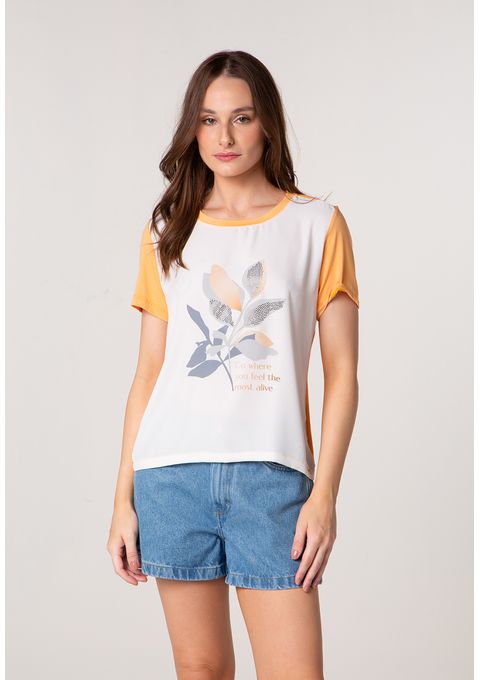 T-shirt Estampada Folhagem