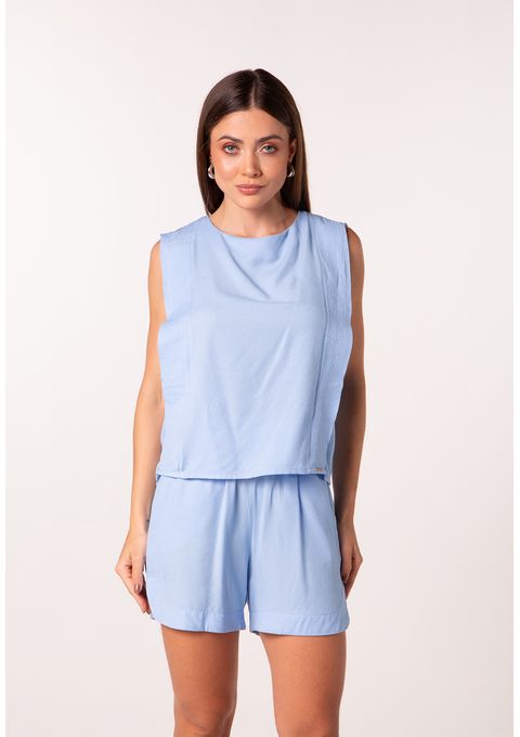 Conjunto De Regata Solta E Shorts Com Elástico