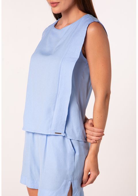 Conjunto De Regata Solta E Shorts Com Elástico