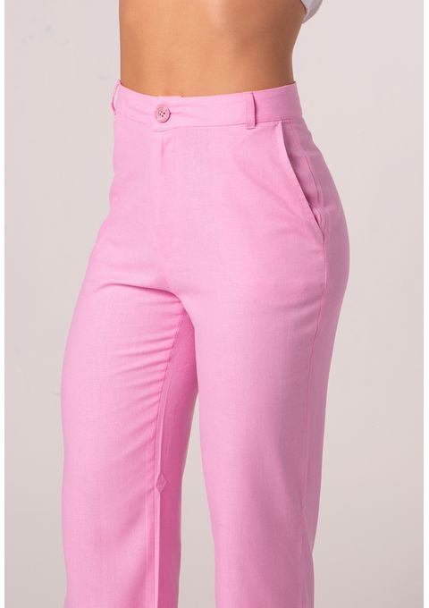 Calça Wide Leg com Cintura Alta