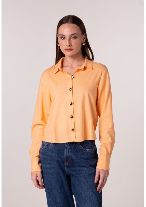 Camisa com Botões Dourados
