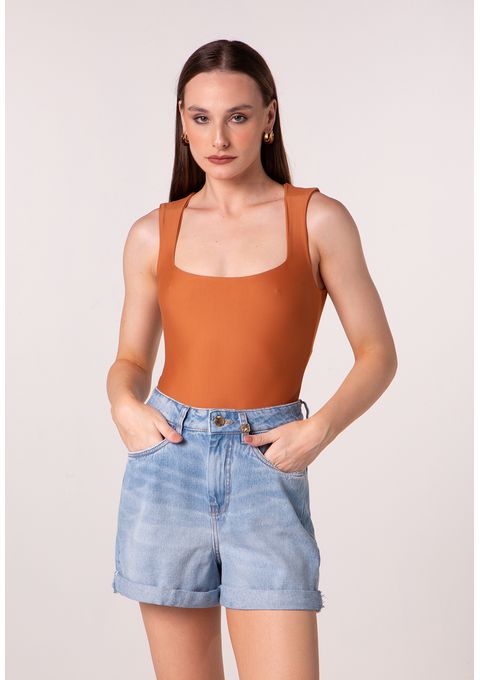 Body de Alças Largas com Decote Reto