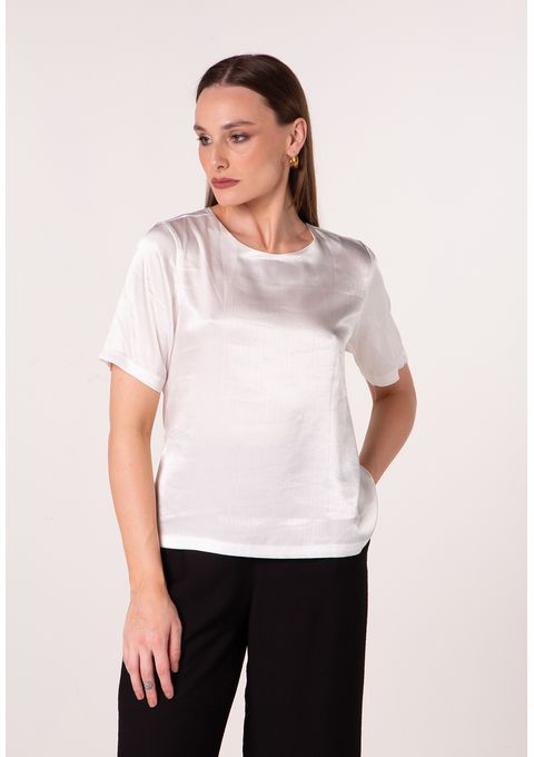 T-shirt Lisa com Decote Redondo