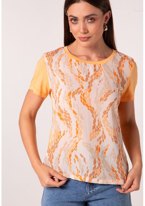 T-Shirt Estampada Abstrata