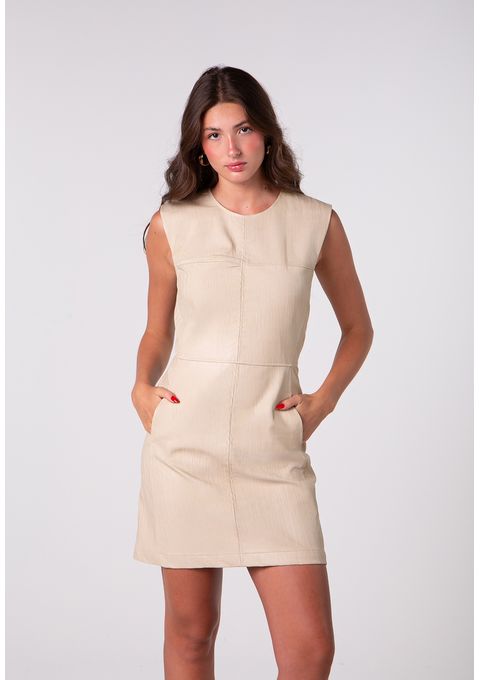 Vestido Curto Couro PU