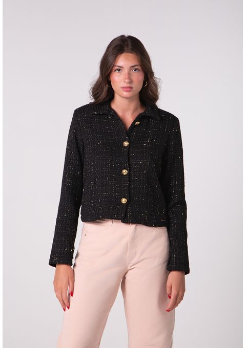 Blazer Curto De Tweed