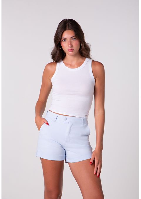 Shorts Jeans Mom com Barra Dobrada Collor