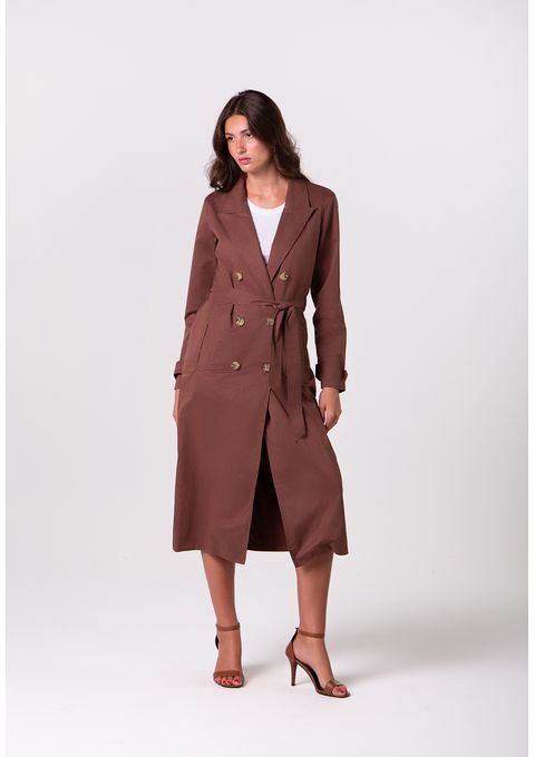 Sobretudo Longo Com Cinto