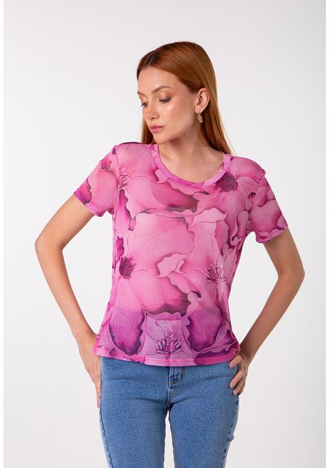 T-Shirt Tule Estampada Bana Bana