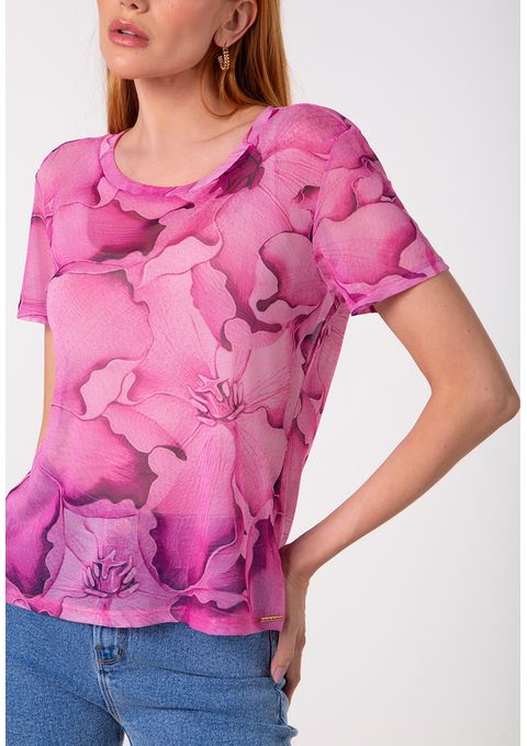 T-Shirt Tule Estampada Bana Bana