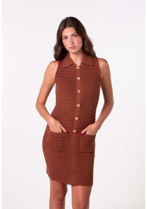 Vestido Curto De Tricot