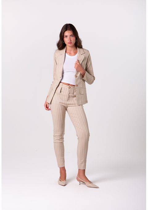 Calça Alfaiataria Risca De Giz Bana Bana