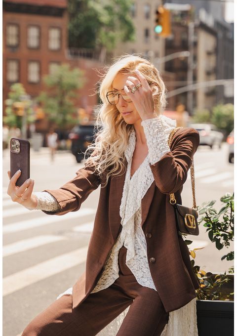 Blazer Estruturado De Alfaiataria Com Modelagem Reta