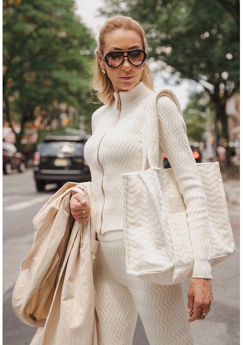 Conjunto Blusa + Calça em Malha Texturizada