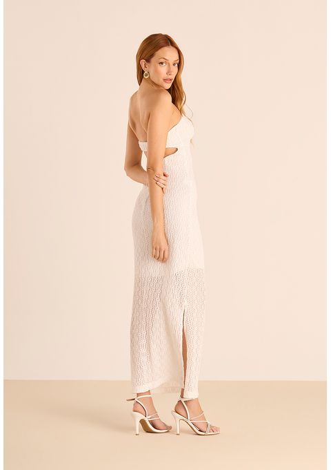 Vestido Midi Rendado Tomara Que Caia